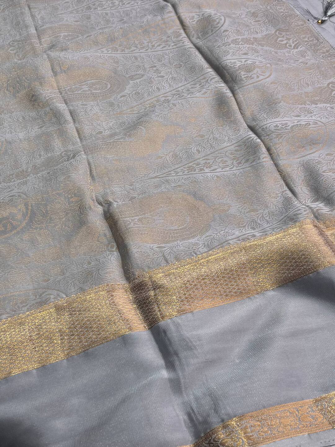 Dusty Blue Chiffon Saree
