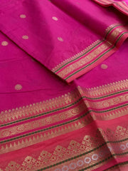 Hot Pink Banaras Cotton Silk Saree