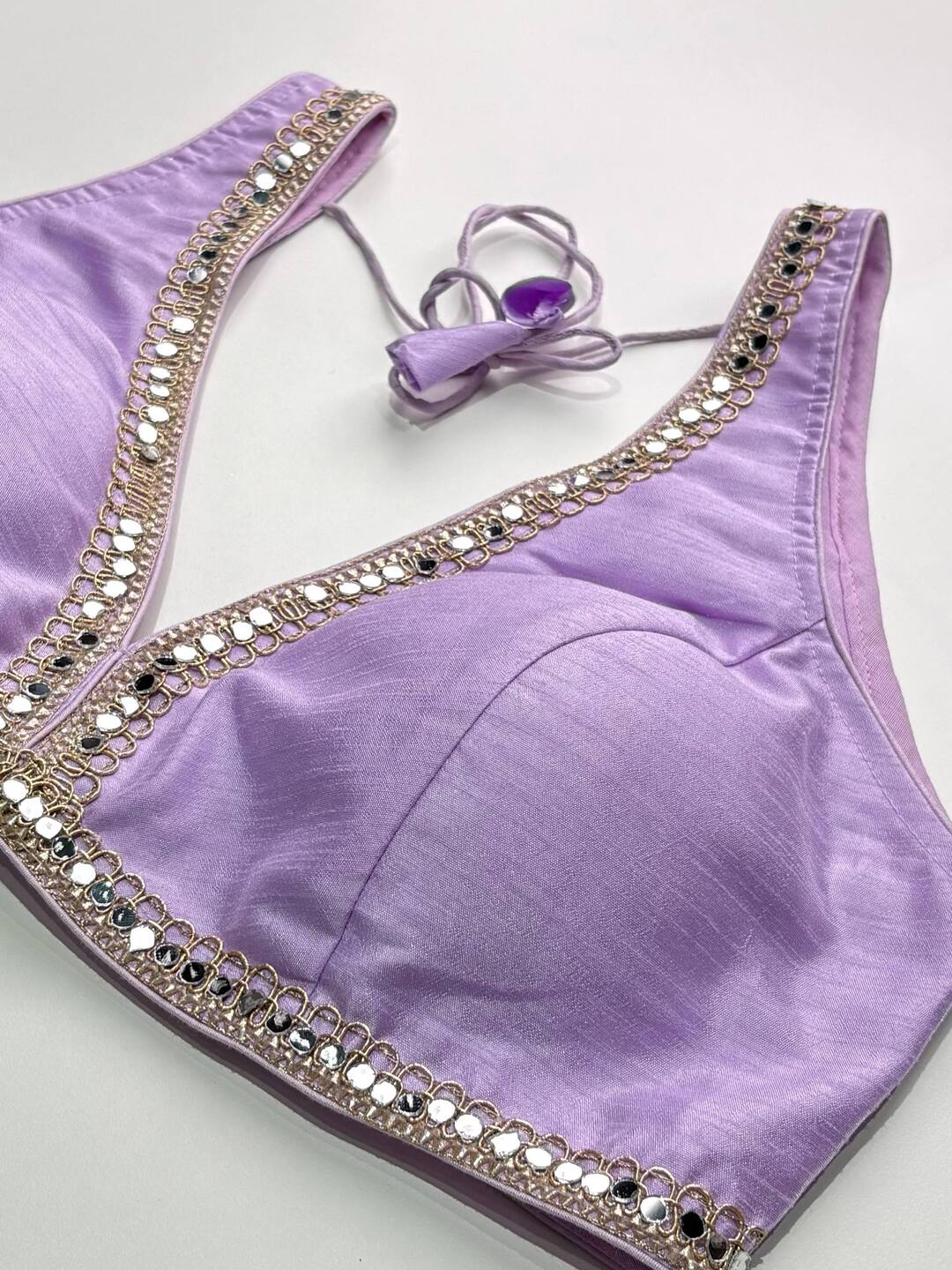 Lavender Purple Readymade Saree Blouse