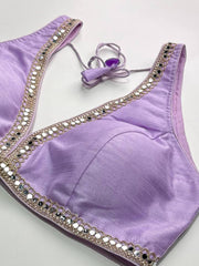 Lavender Purple Readymade Saree Blouse