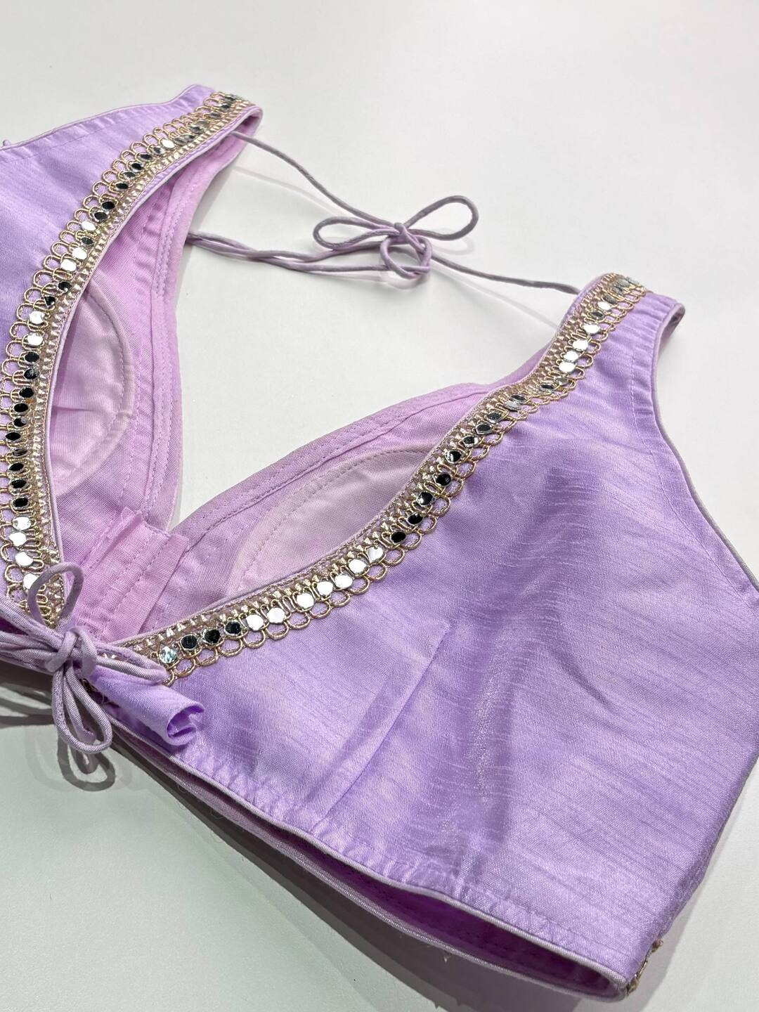 Lavender Purple Readymade Saree Blouse