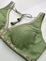 Mint Green Readymade Saree Blouse