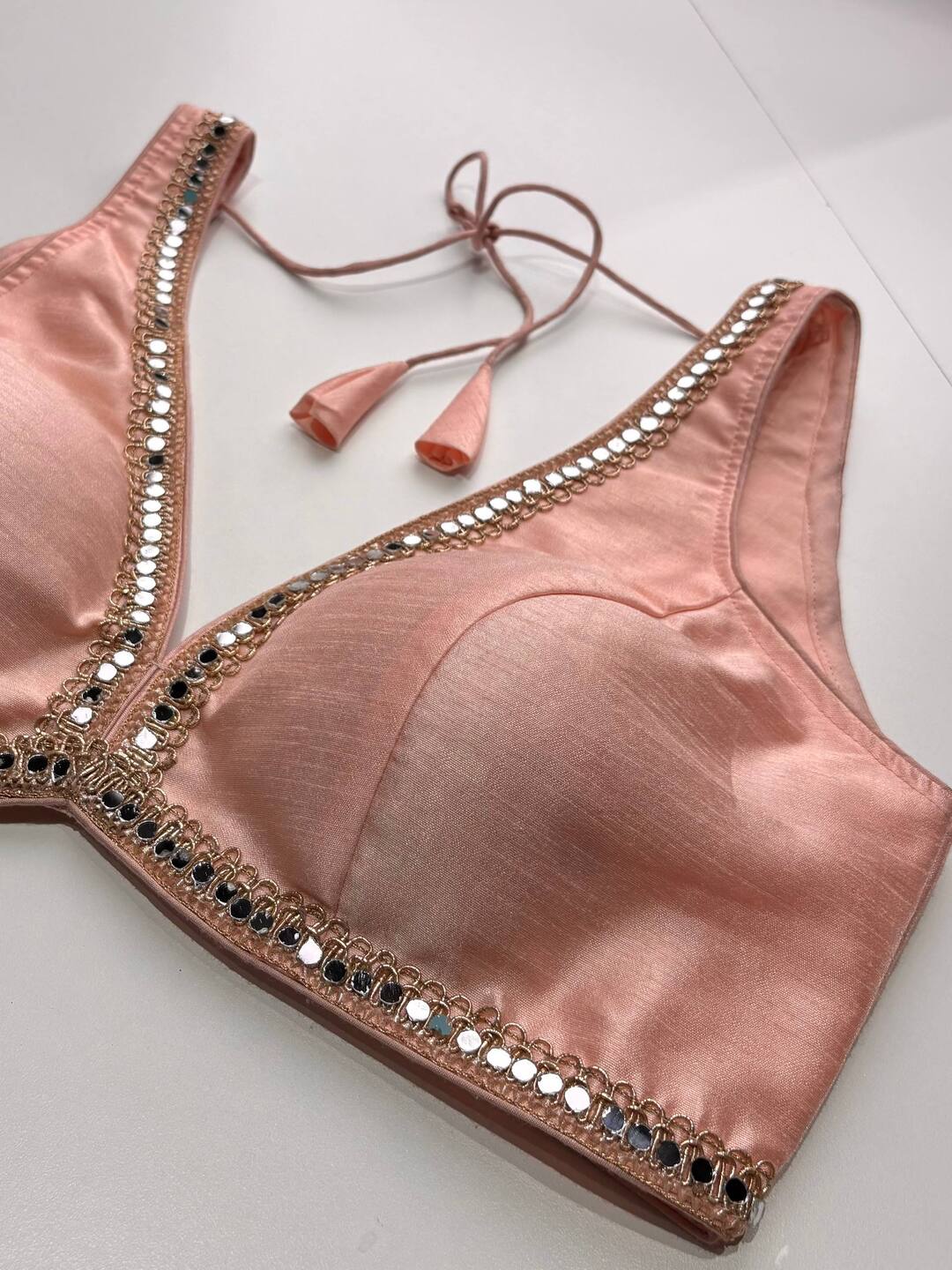 Pastel Pink Readymade Saree Blouse
