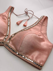 Pastel Pink Readymade Saree Blouse
