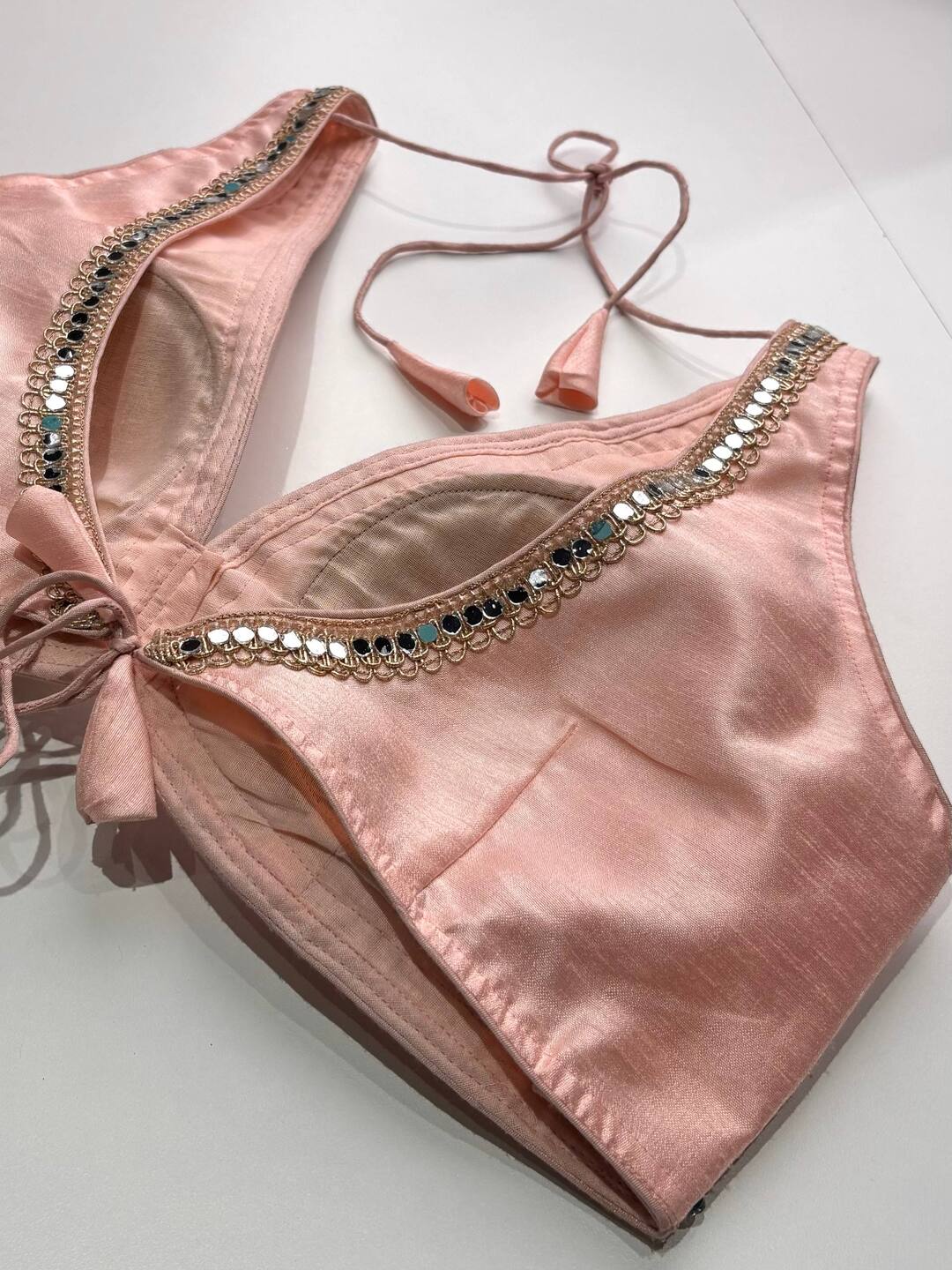 Pastel Pink Readymade Saree Blouse