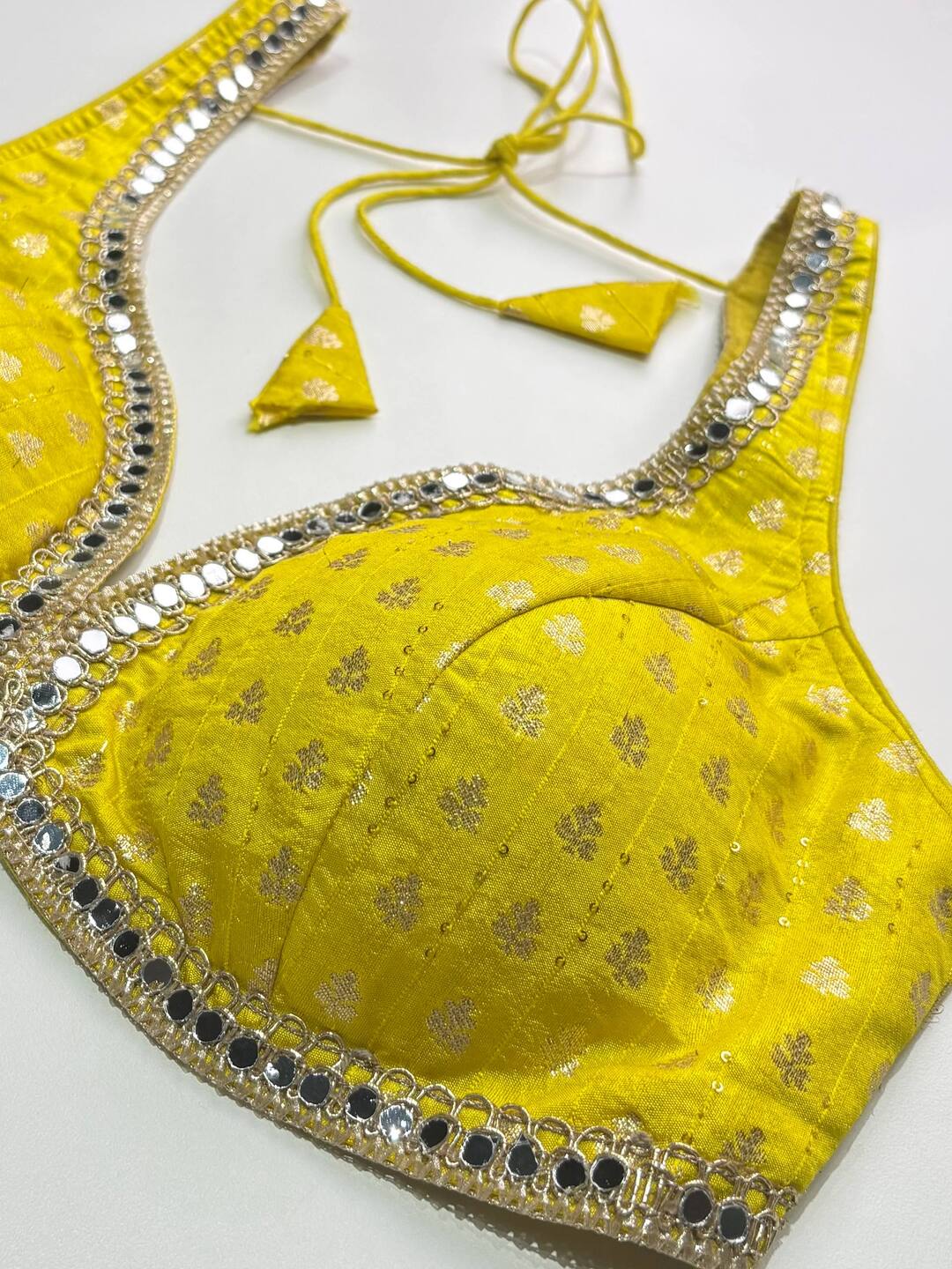 Lime Yellow Ready Made Blouse