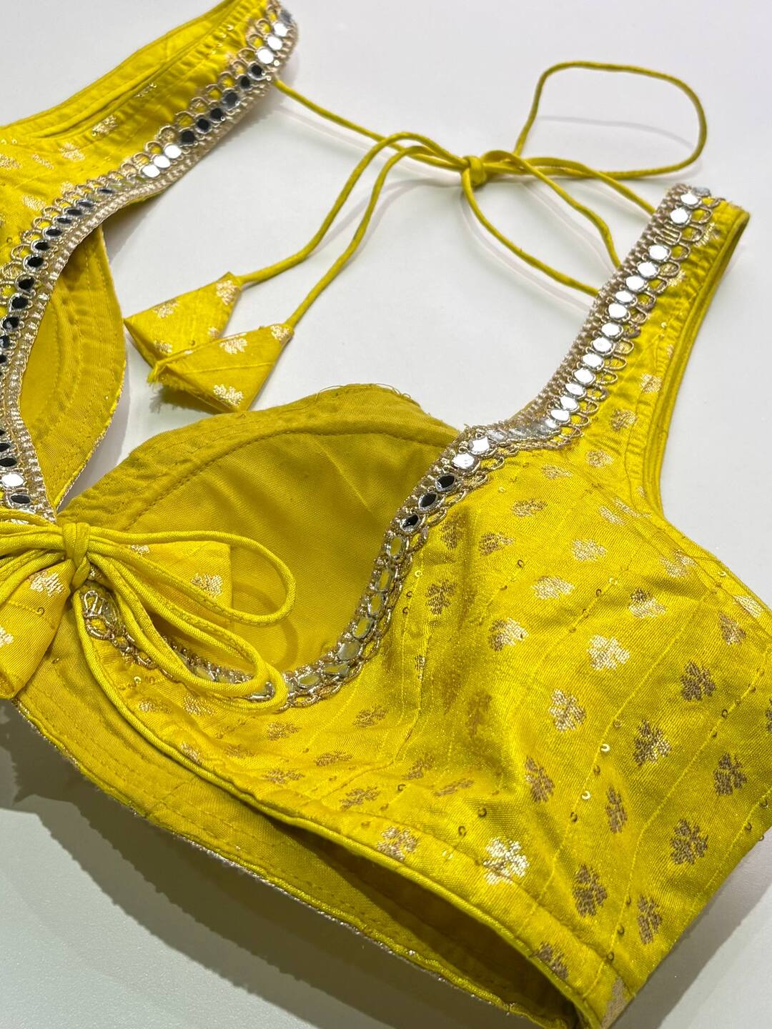 Lime Yellow Ready Made Blouse