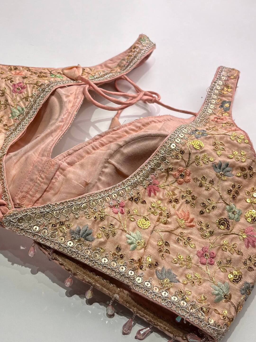 Peach Readymade Saree Blouse