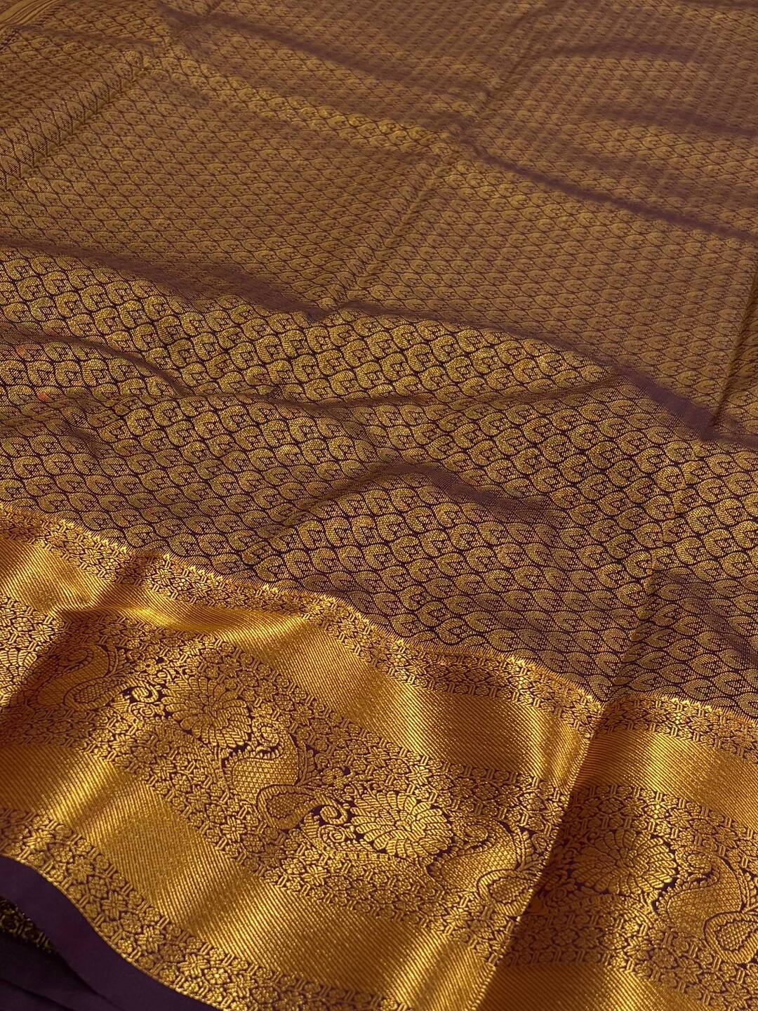 Royal Purple Semi Kanchi Silk Saree