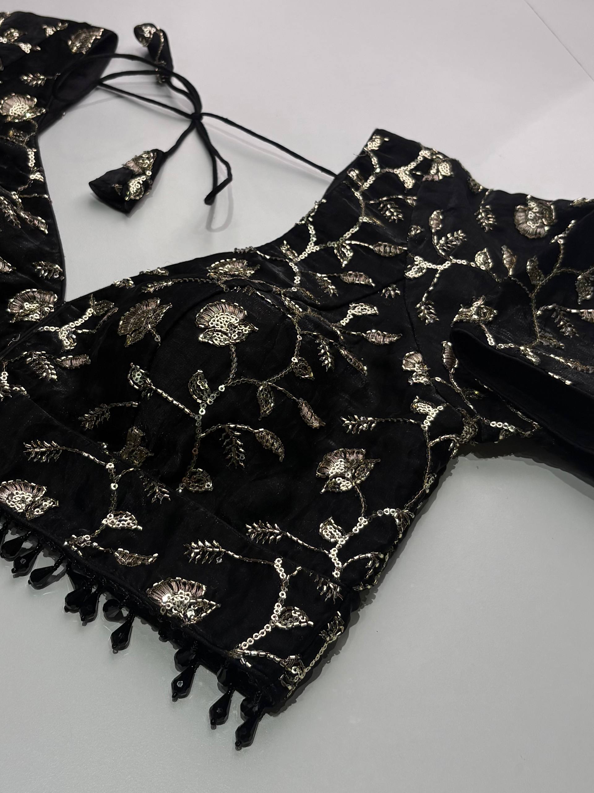 Black Readymade Saree Blouse