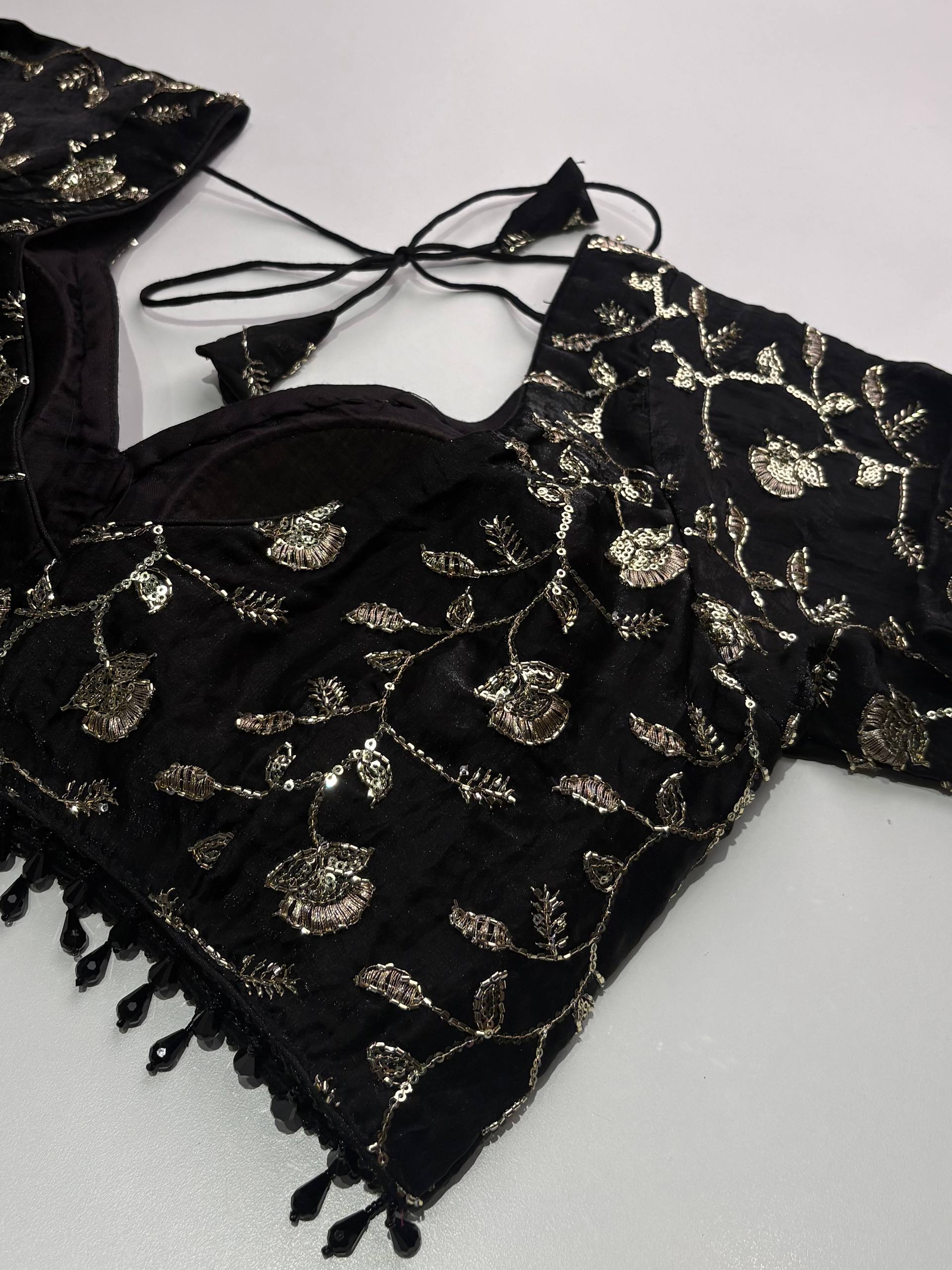 Black Readymade Saree Blouse