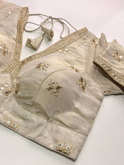 Off White Readymade Saree Blouse