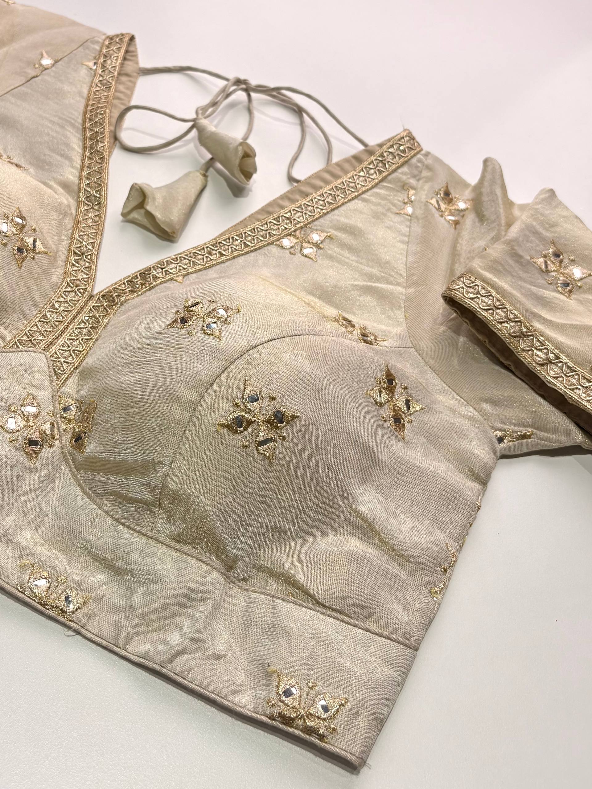 Off White Readymade Saree Blouse