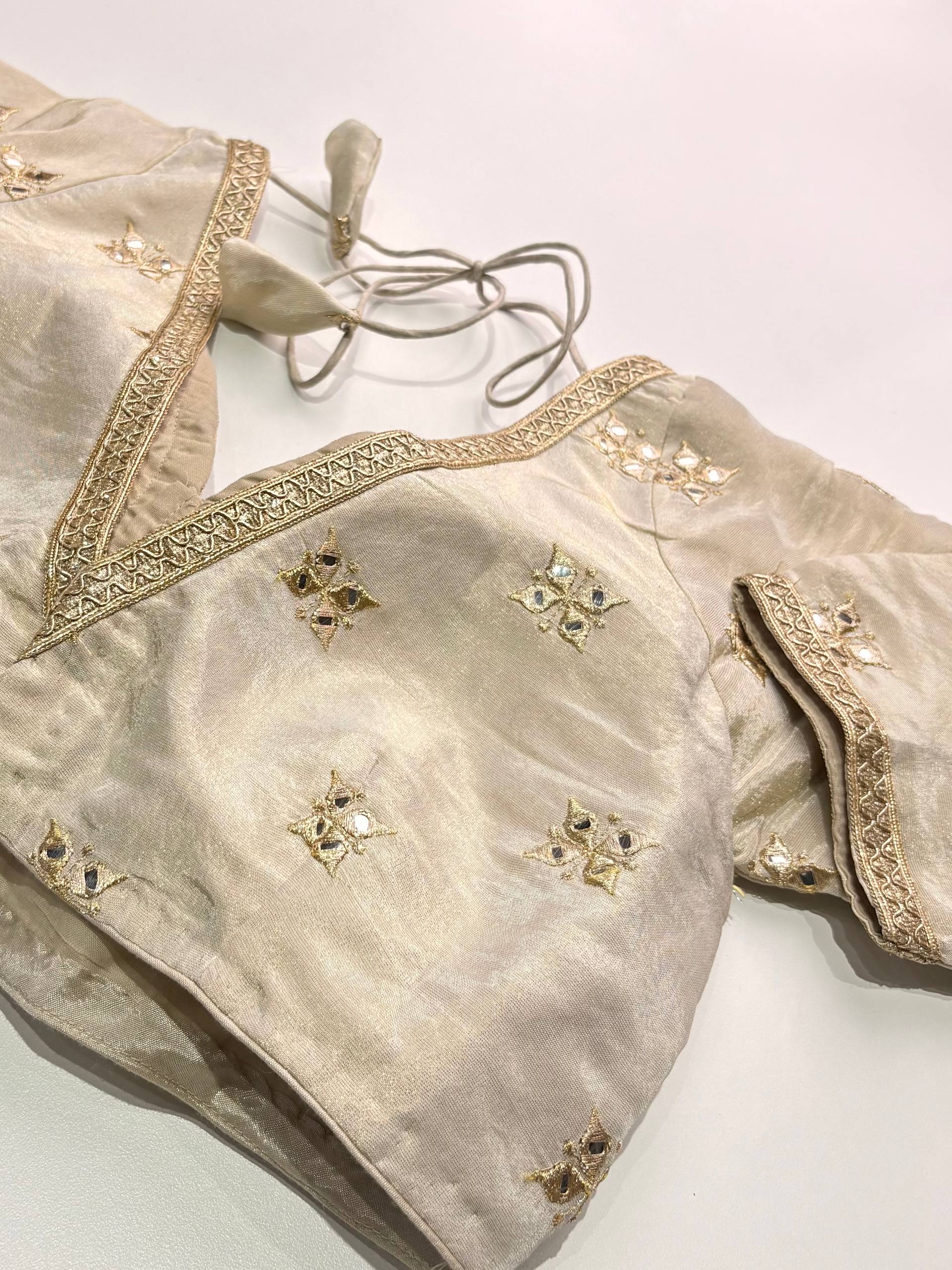 Off White Readymade Saree Blouse