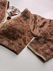 Rose Gold Readymade Saree Blouse