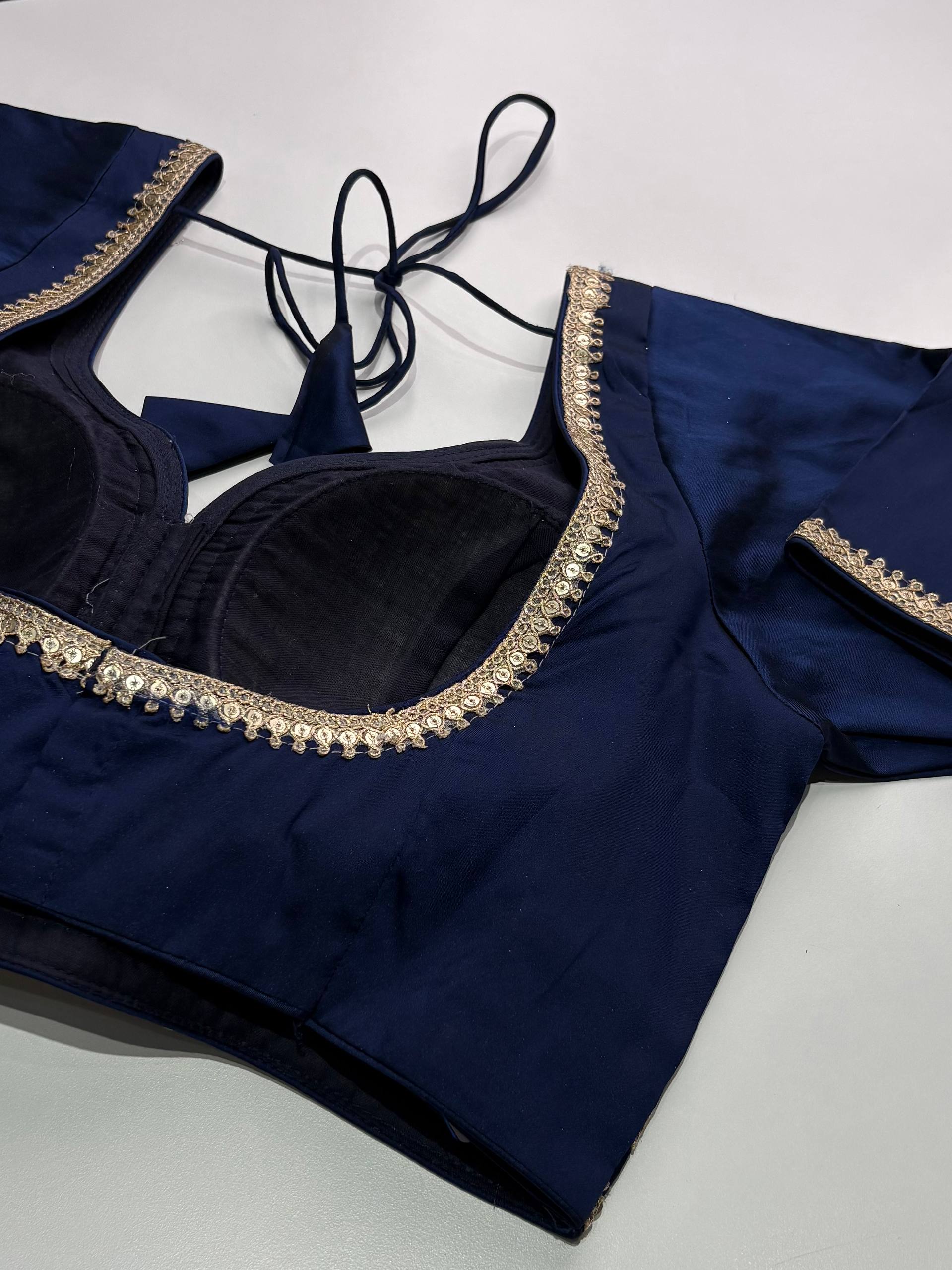 Navy Blue Readymade Saree Blouse