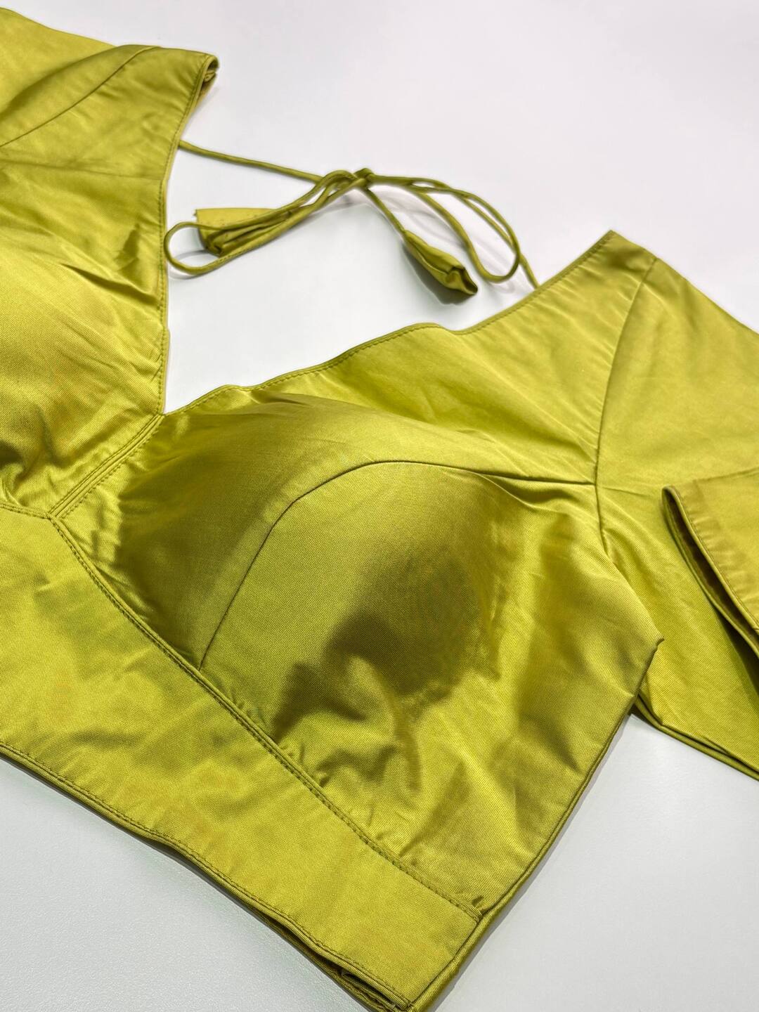 Lime Green Short Sleeve Ready Made Blouse