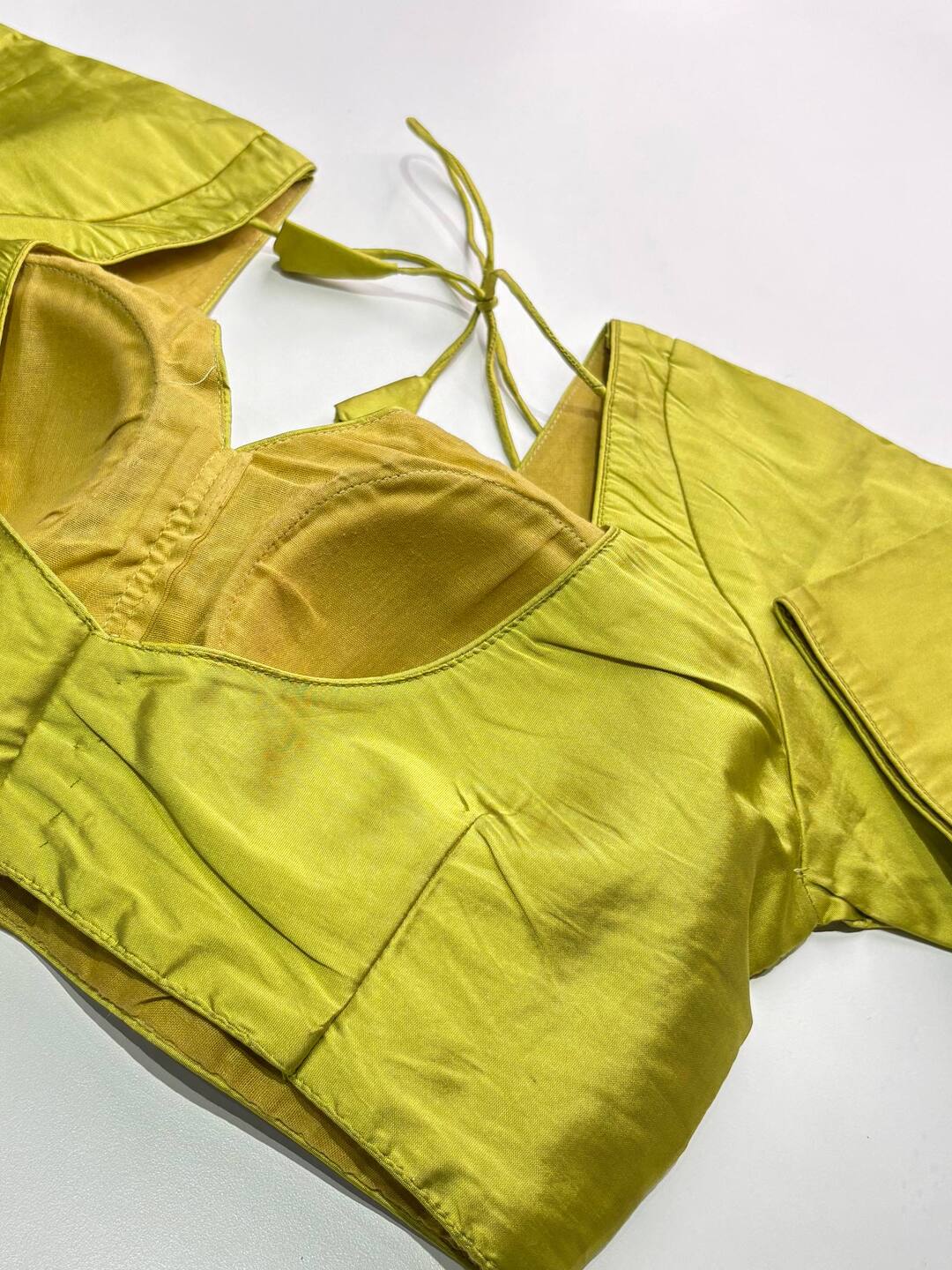 Lime Green Short Sleeve Ready Made Blouse