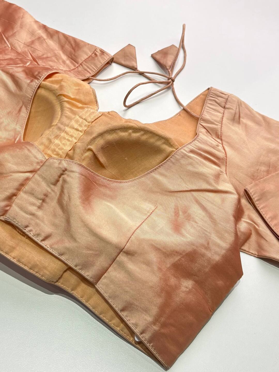 Peach Short Sleeve Ready Made Blouse