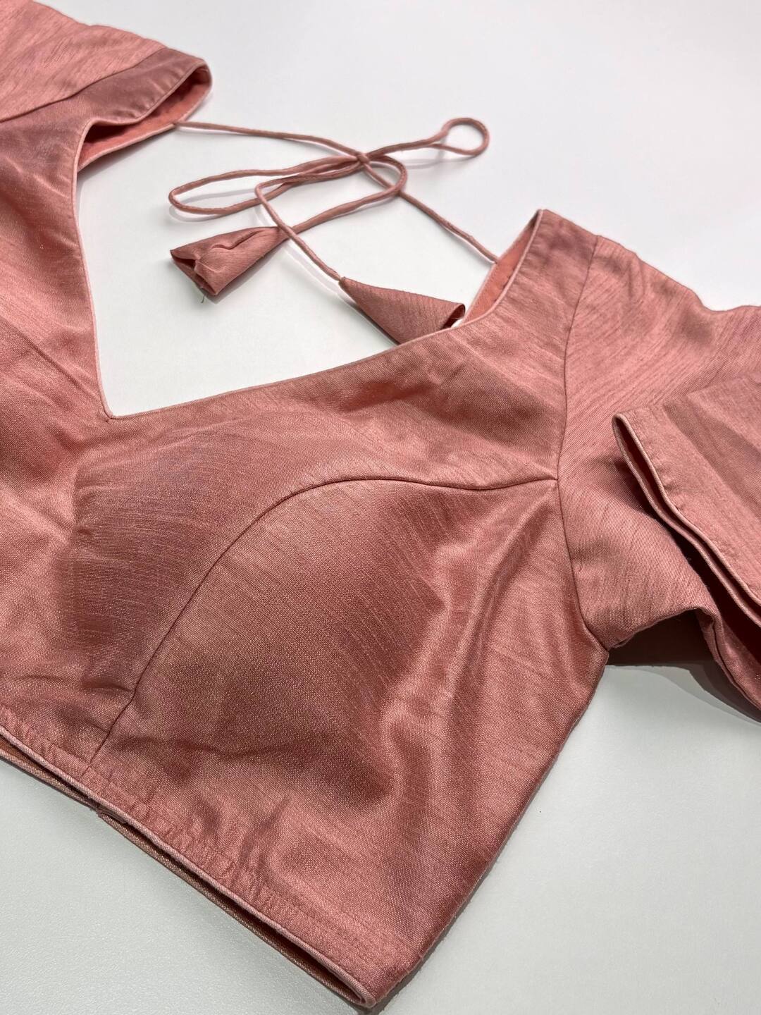 Dusty Pink Short Sleeve Ready Made Blouse