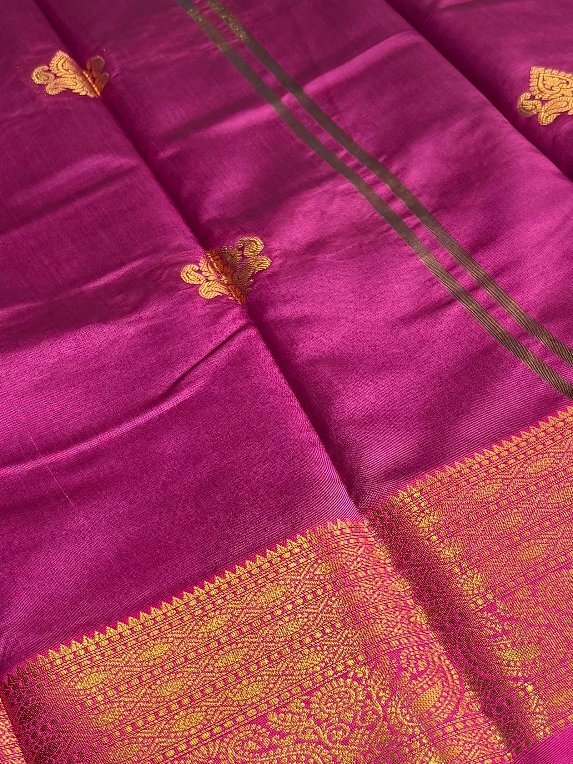 Olive Green Cotton Silk Saree