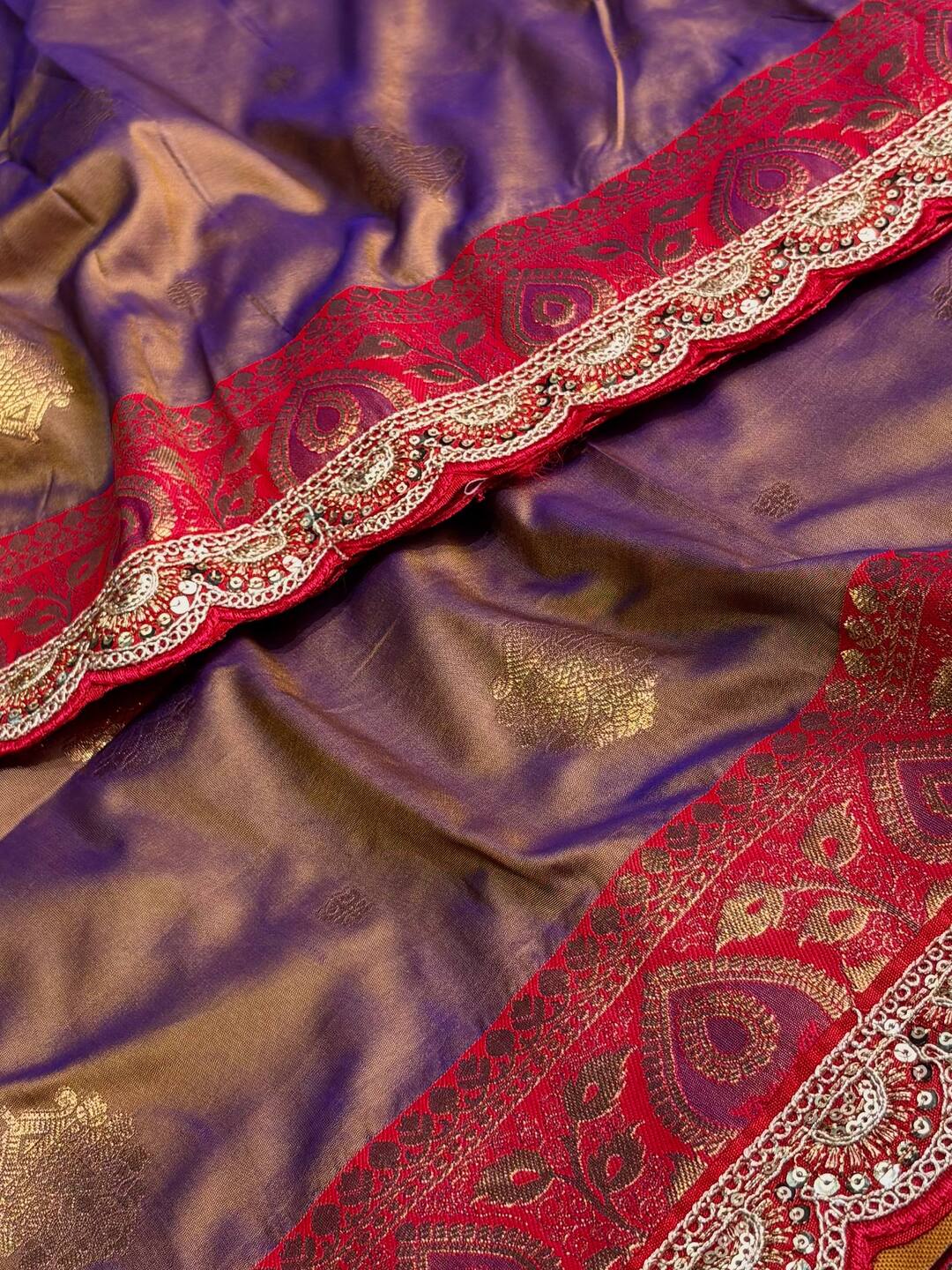 Dual Tone Dusty Purple Banaras Cotton Silk Saree