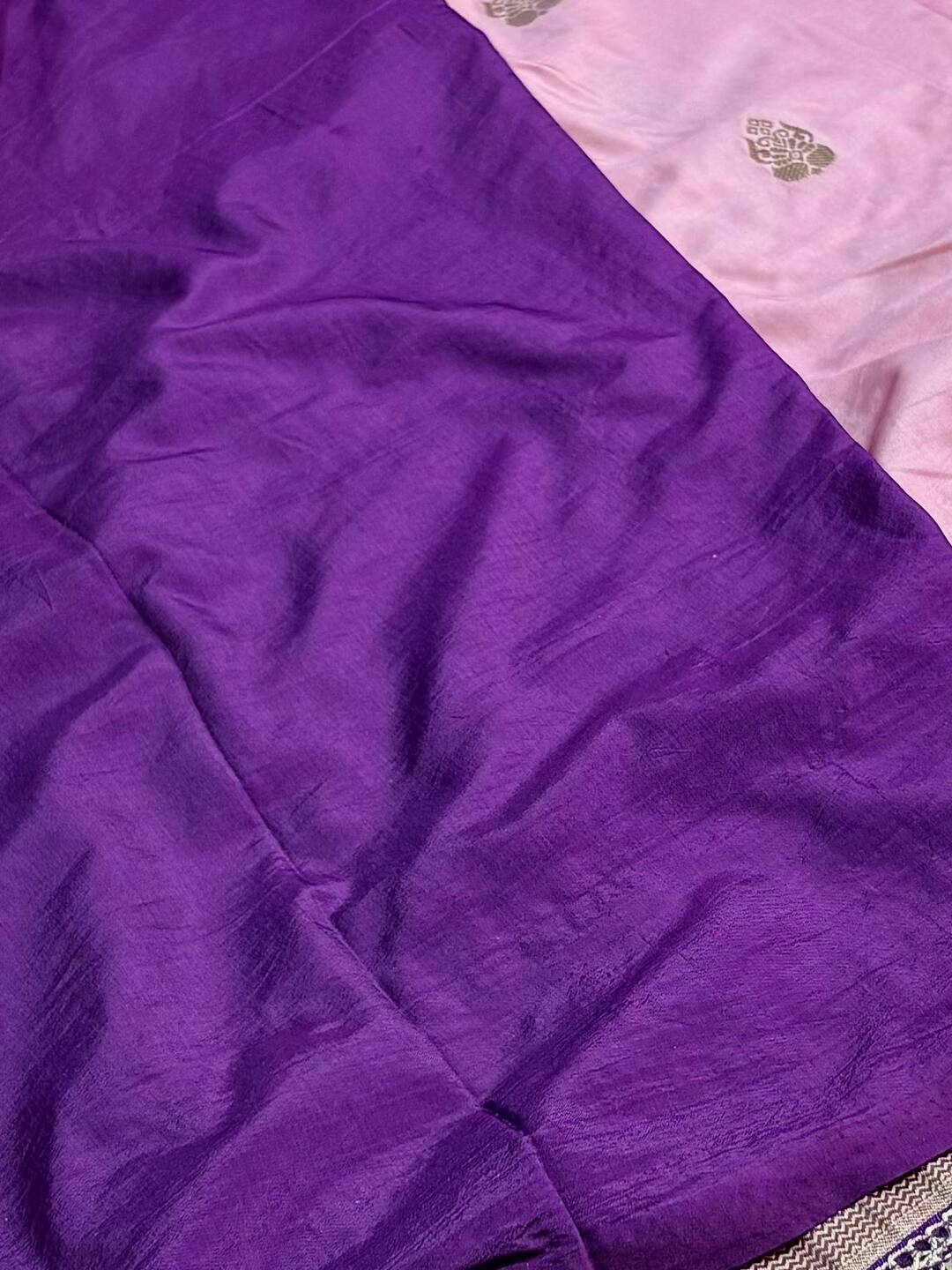 Pastel Pink Banaras Cotton Silk Saree