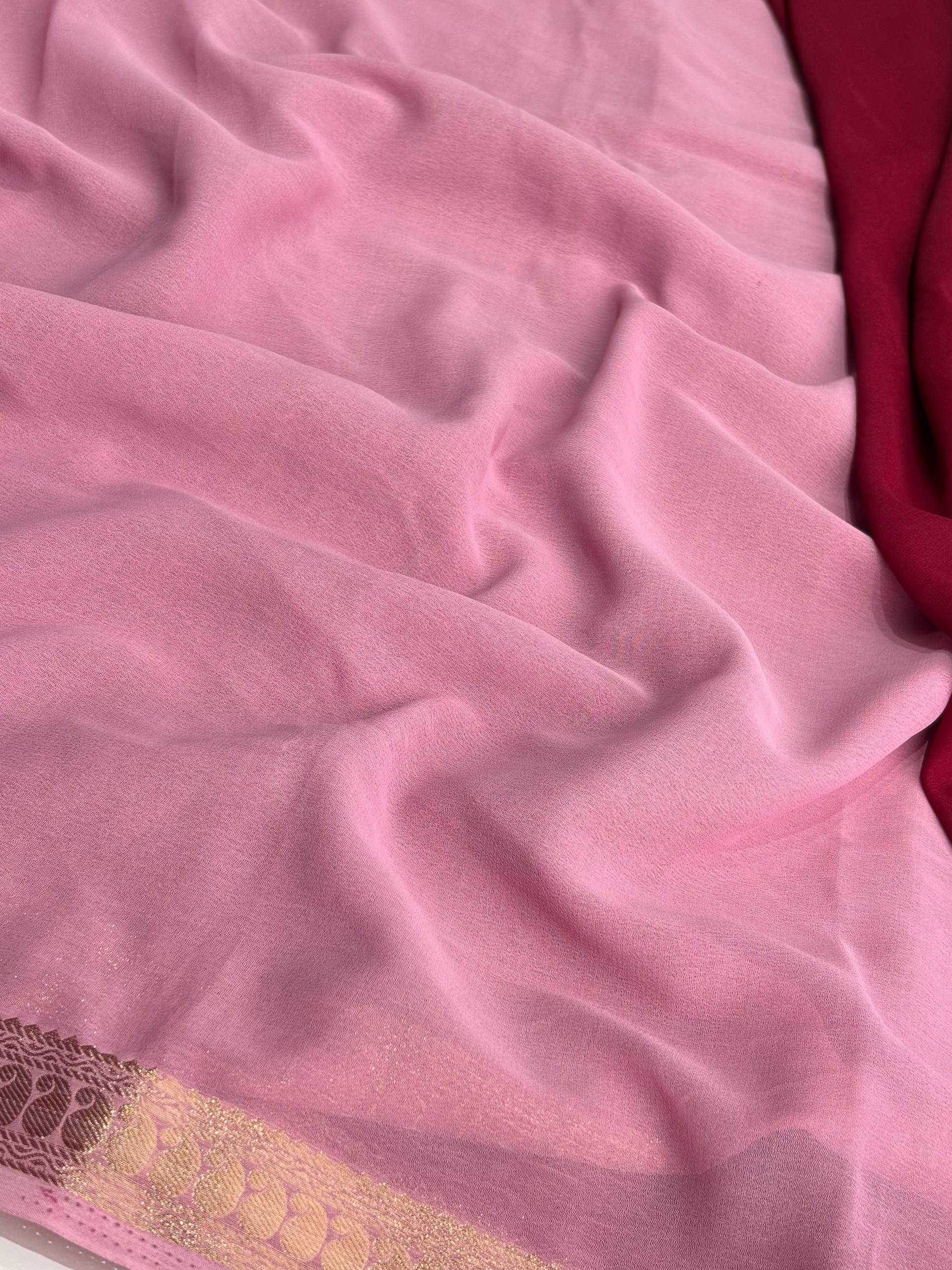 Maroon Chiffon Saree