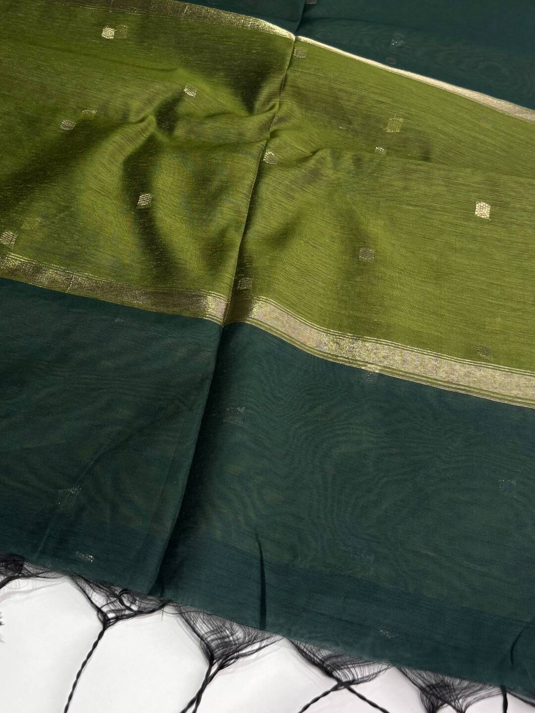 Emerald Green Soft Cotton Saree
