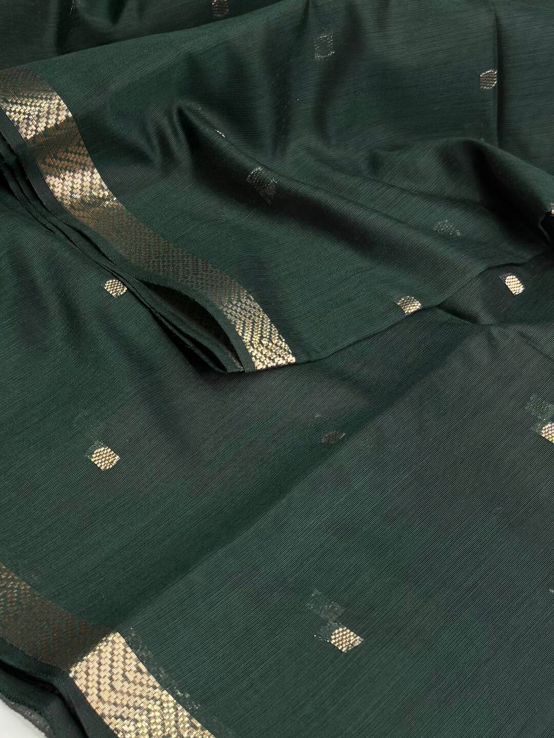 Emerald Green Soft Cotton Saree