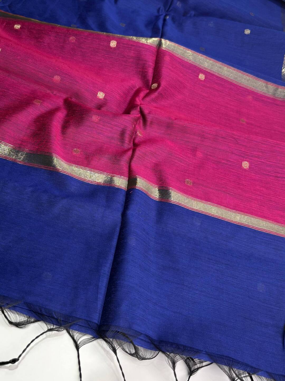Navy Blue Soft Cotton Saree