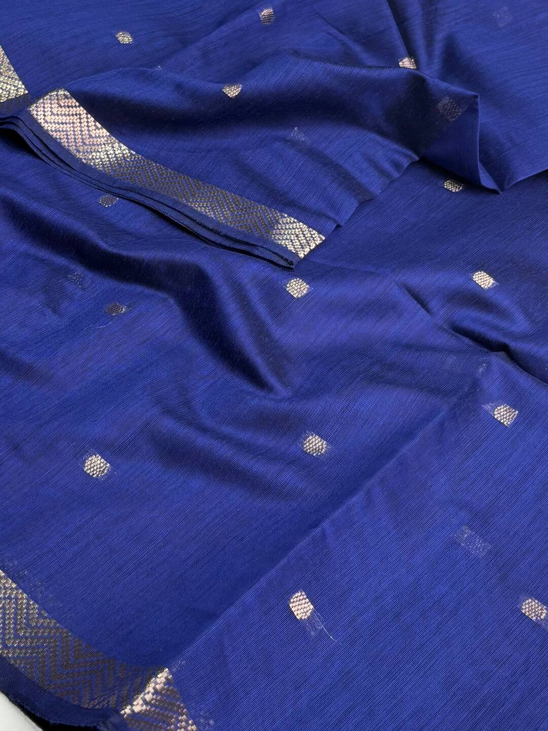 Navy Blue Soft Cotton Saree