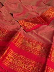 Soft Red Narayanpet Cotton Saree