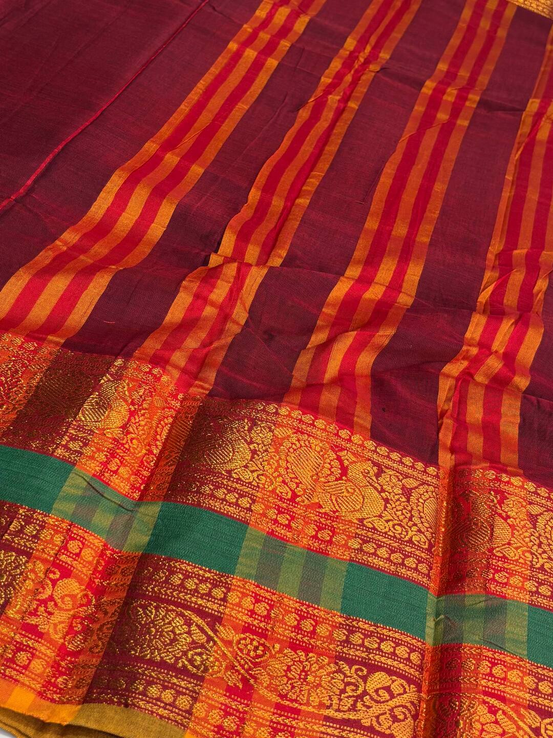 Maroon Narayanpet Cotton Saree