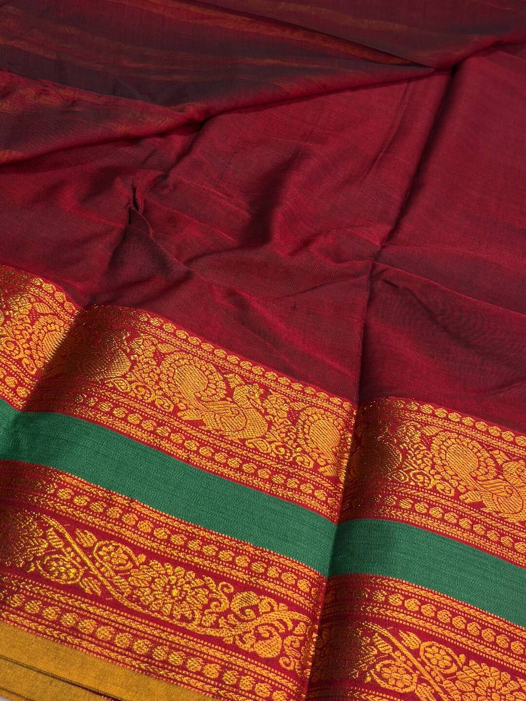 Maroon Narayanpet Cotton Saree