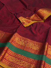 Maroon Narayanpet Cotton Saree