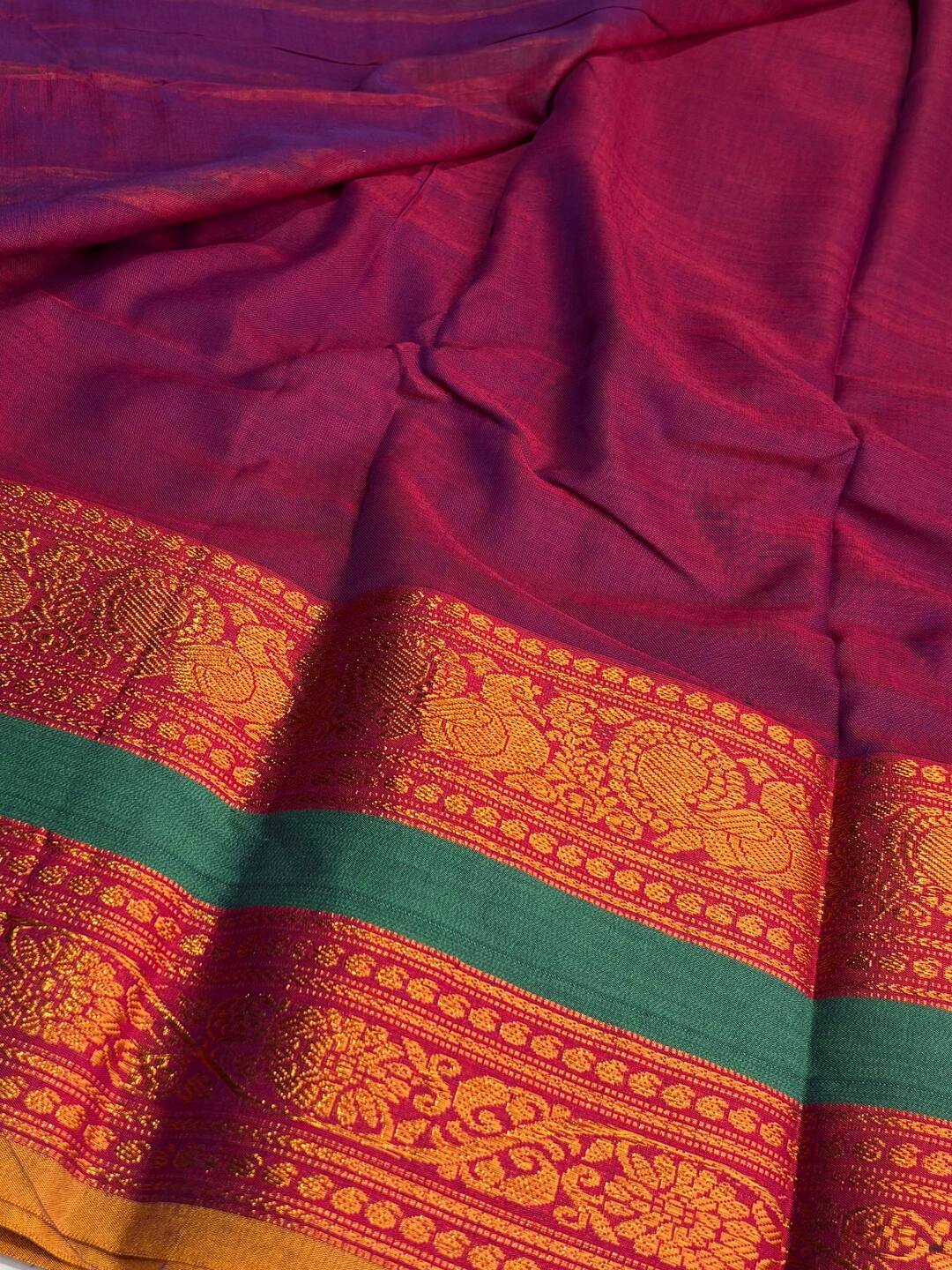 Magenta Pink Narayanpet Cotton Saree