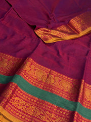 Magenta Pink Narayanpet Cotton Saree