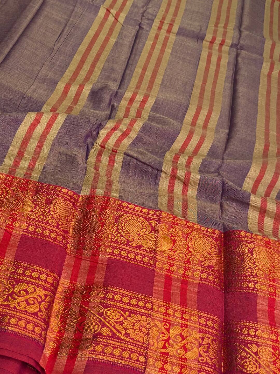 Dual Shade Purple Narayanpet Cotton Saree