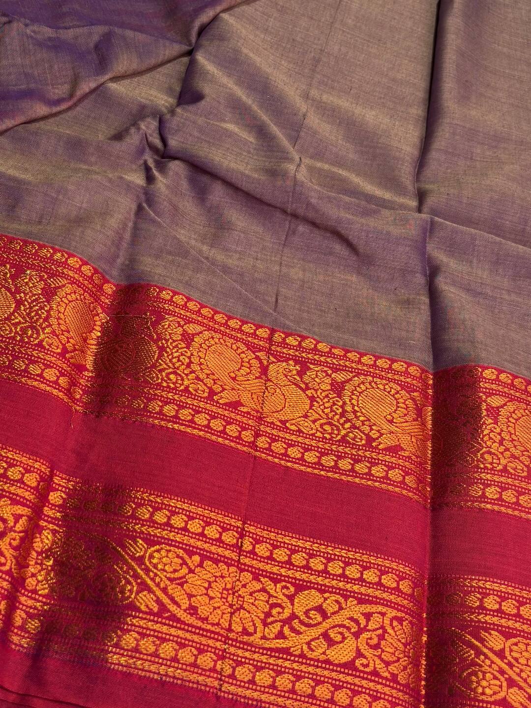Dual Shade Purple Narayanpet Cotton Saree