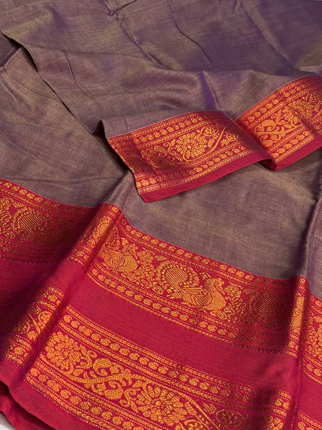 Dual Shade Purple Narayanpet Cotton Saree
