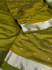 Olive Green Soft Cotton Saree