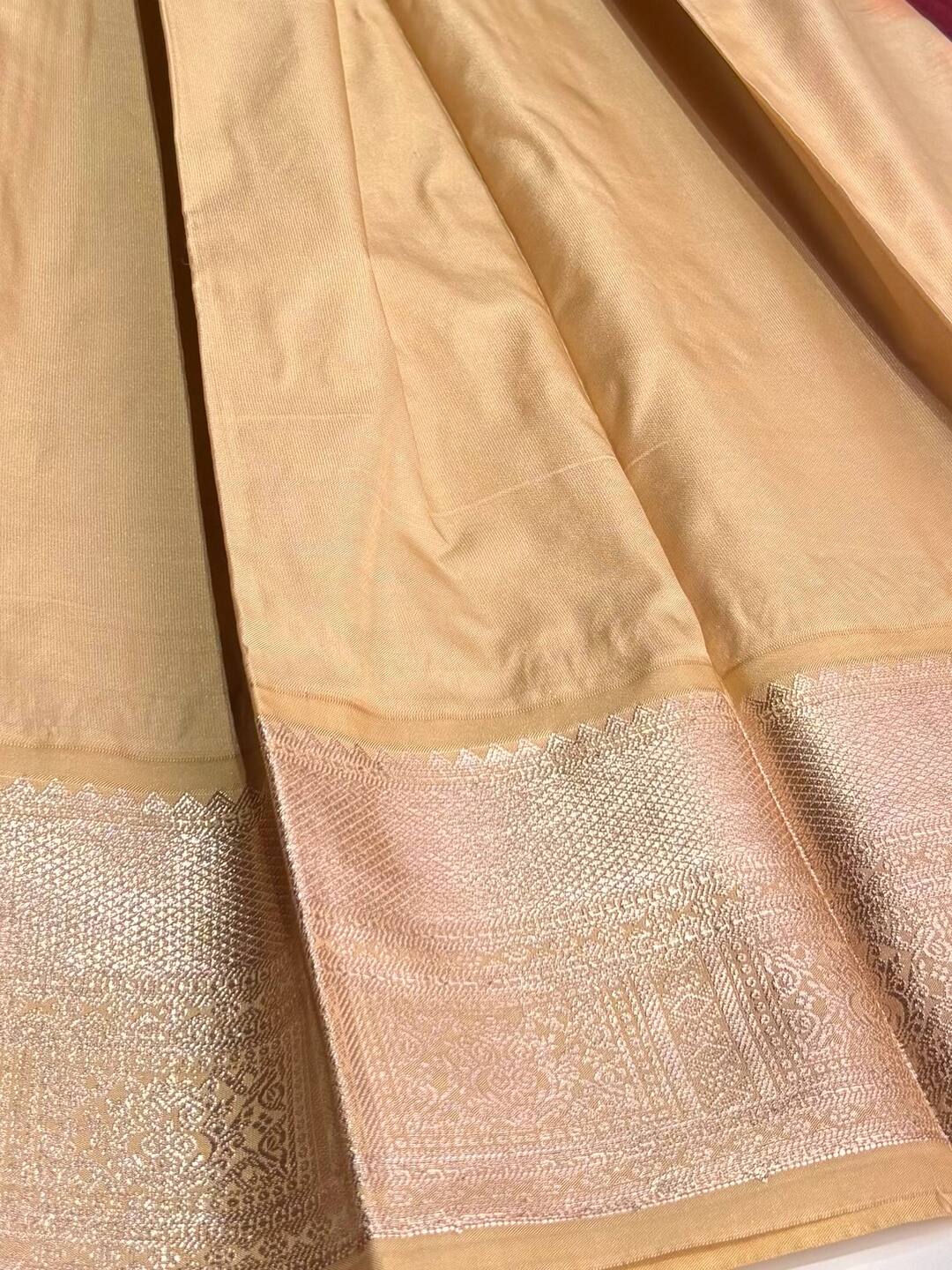 Dual Tone Maroon Cotton Silk Saree