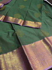 Pistachio Green Semi Kanchi Silk Saree