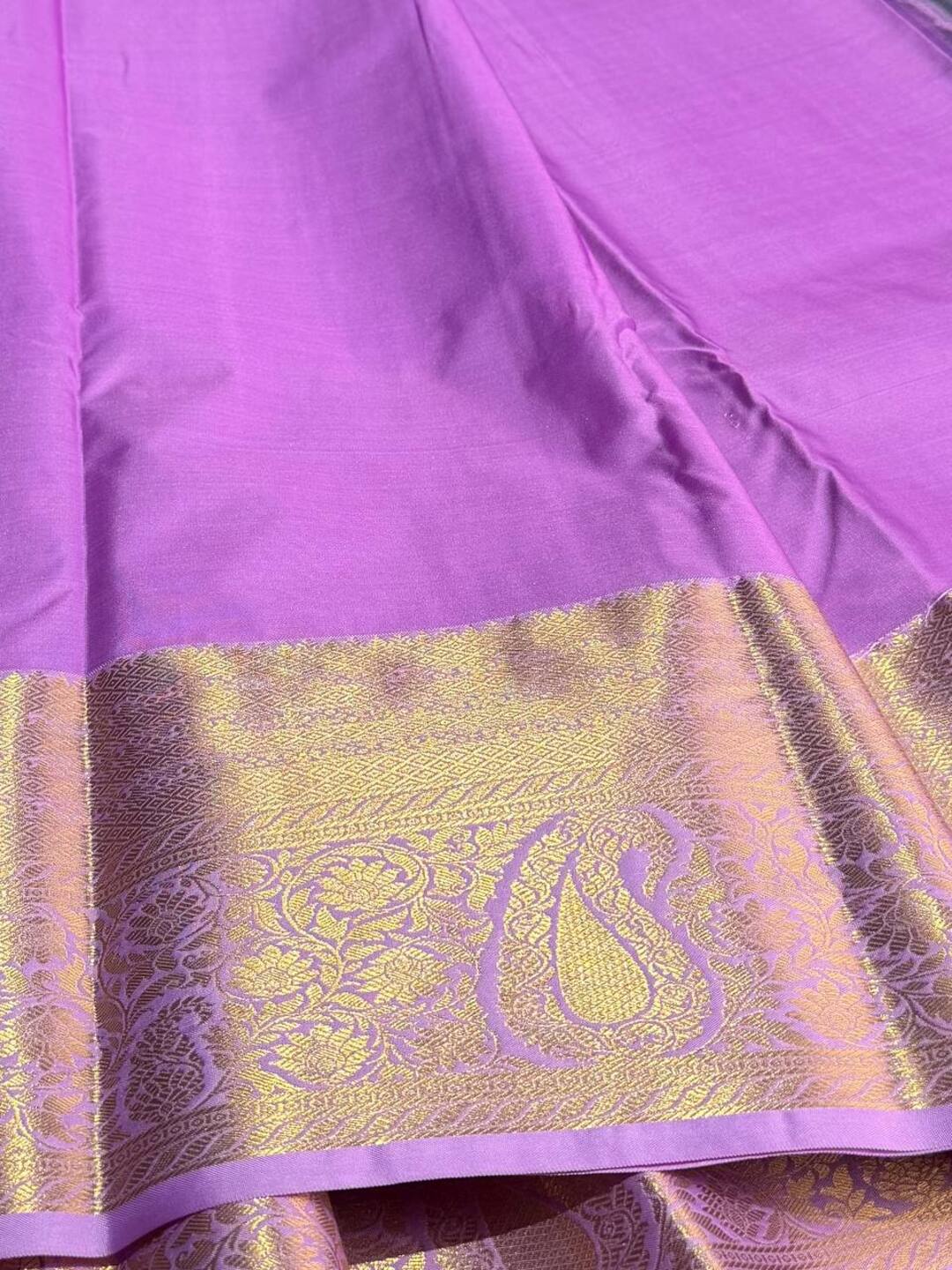 Pistachio Green Semi Kanchi Silk Saree