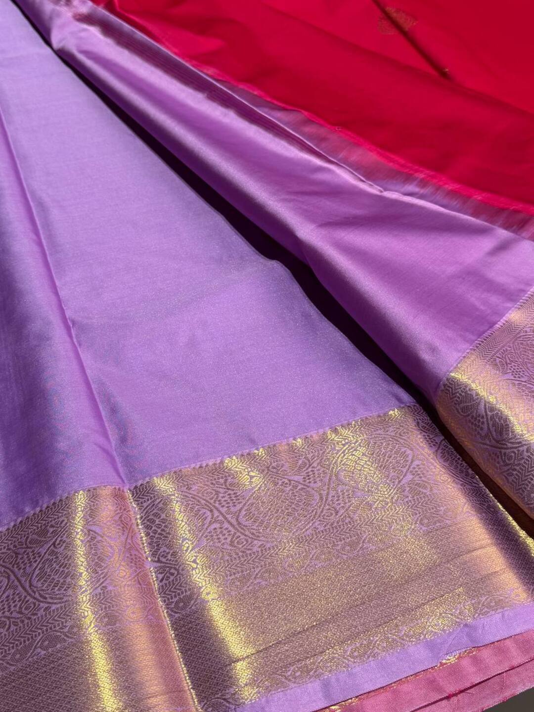 Hot Pink Semi Kanchi Silk Saree