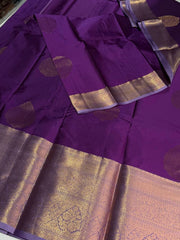 Violet Purple Semi Kanchi Silk Saree