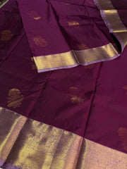 Plum Purple Semi Kanchi Silk Saree
