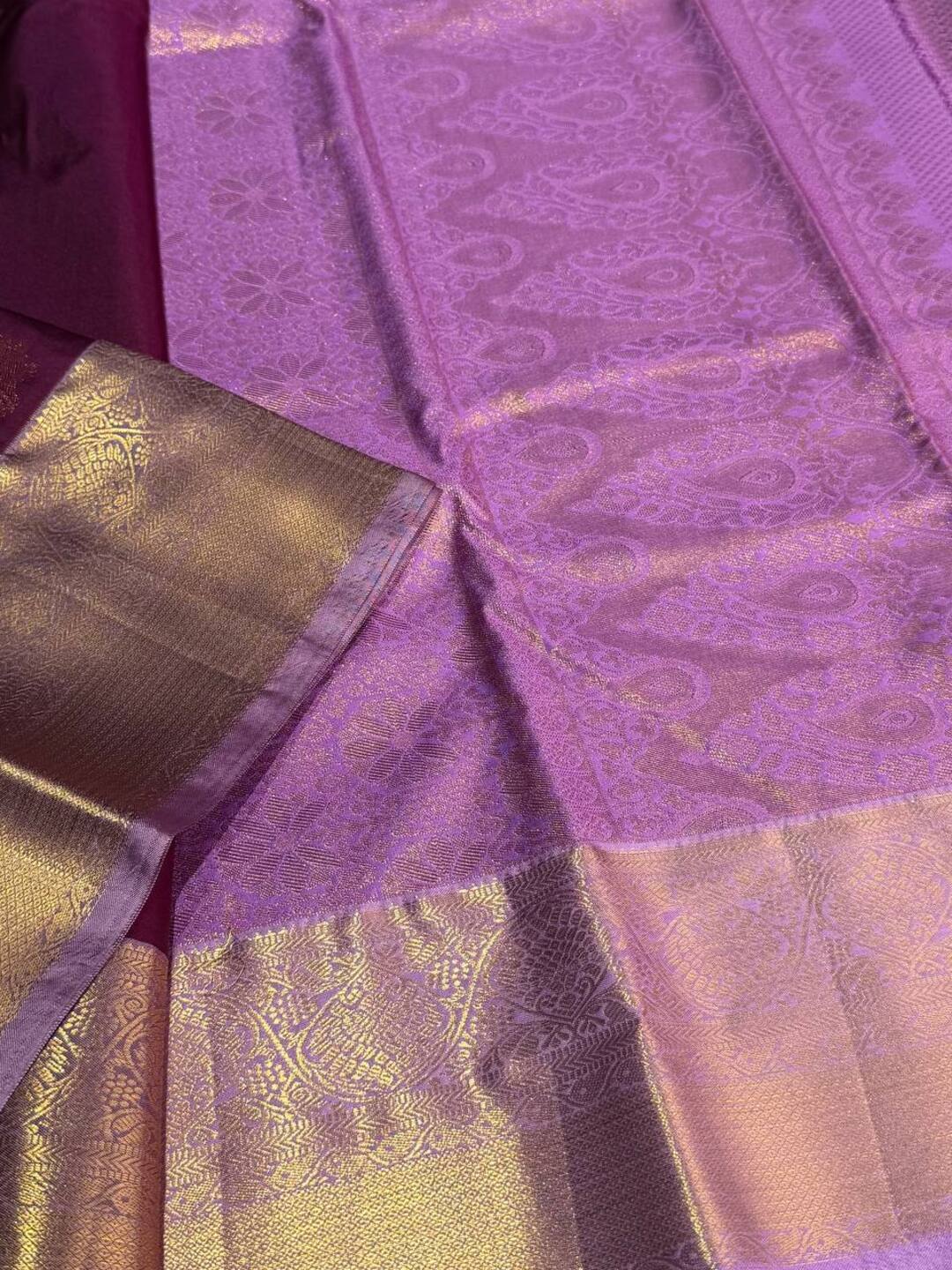 Plum Purple Semi Kanchi Silk Saree
