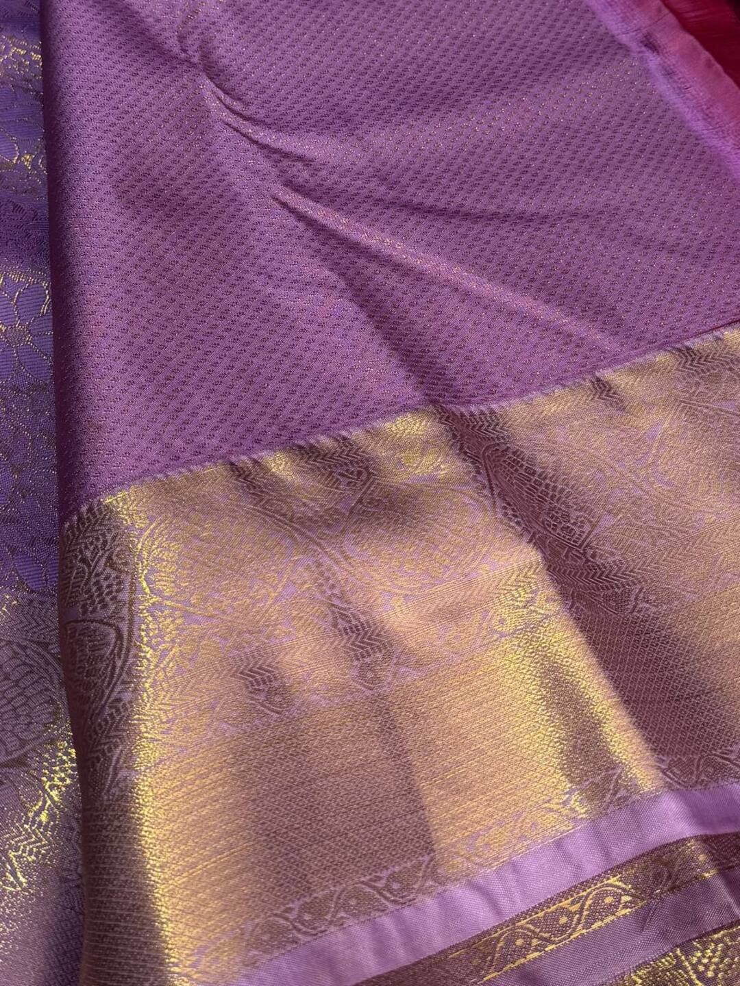 Plum Purple Semi Kanchi Silk Saree